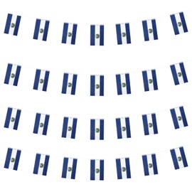 WXTWK Salvador Salvadorans Flags El Salvador Small Mini Pennant String Banner Flag Festival Decorations(50 Feet 38 Flags)