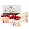 Ceramic Berry Basket, Farmhouse Colander, Strawberry Decor, Fruit Bowls, Fruit