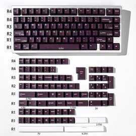 162 Keys Vior Purple Keycaps Cherry Profile Doubleshot Keycaps Set Fit for 61/64/87/104/108 Cherry Mx Gateron Switches Mechanical Keyboard