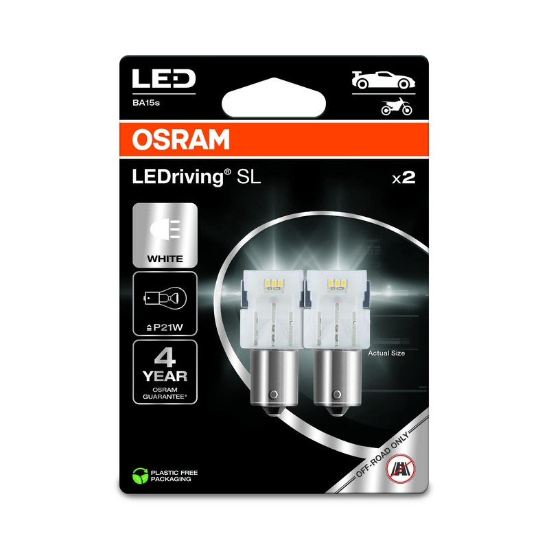 OSRAM LEDriving SL, ≜ P21W, White 6000K, Double Blister (2