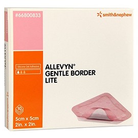 Smith & Nephew GmbH Woundmanagement Allevyn Gentle Border Lite 5 x 5 cm Verband, Rosa, 10 stück