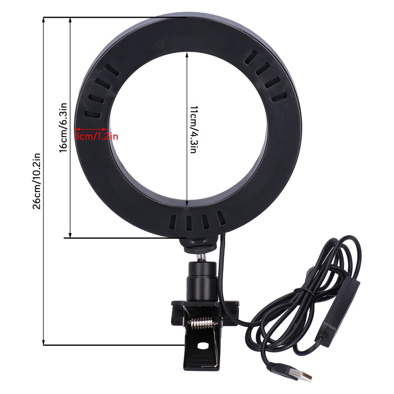 16cm LED USB Circle Light RGB Fill Light with Clamp