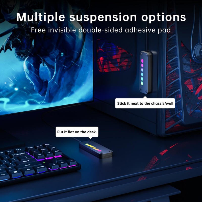 Touch Sliding Desktop Computer Power Switch RGB Lighting External PC