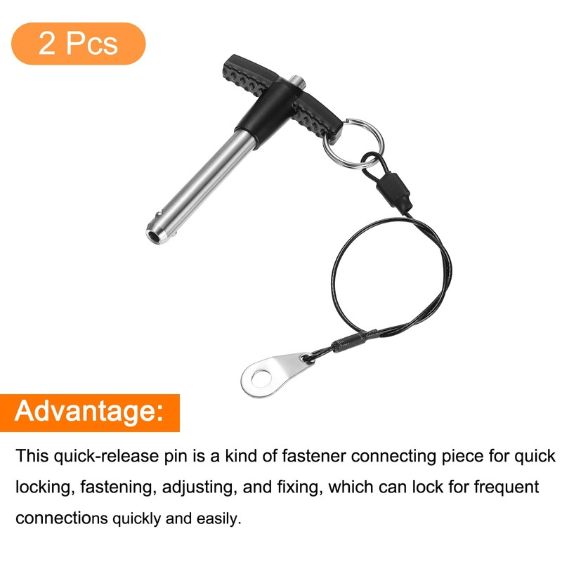 sourcing map 2Pcs T Handle Lock Pins, 8mm x 40mm