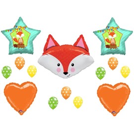 FOX WELCOME BABY Shower Balloons Decoration Supplies Fox Chevron Woodland Forrest Friends