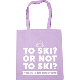 Hippowarehouse To ski or not to ski there is no question Tote Shopping Gym Beach Bag 42cm x38cm, 10 litres