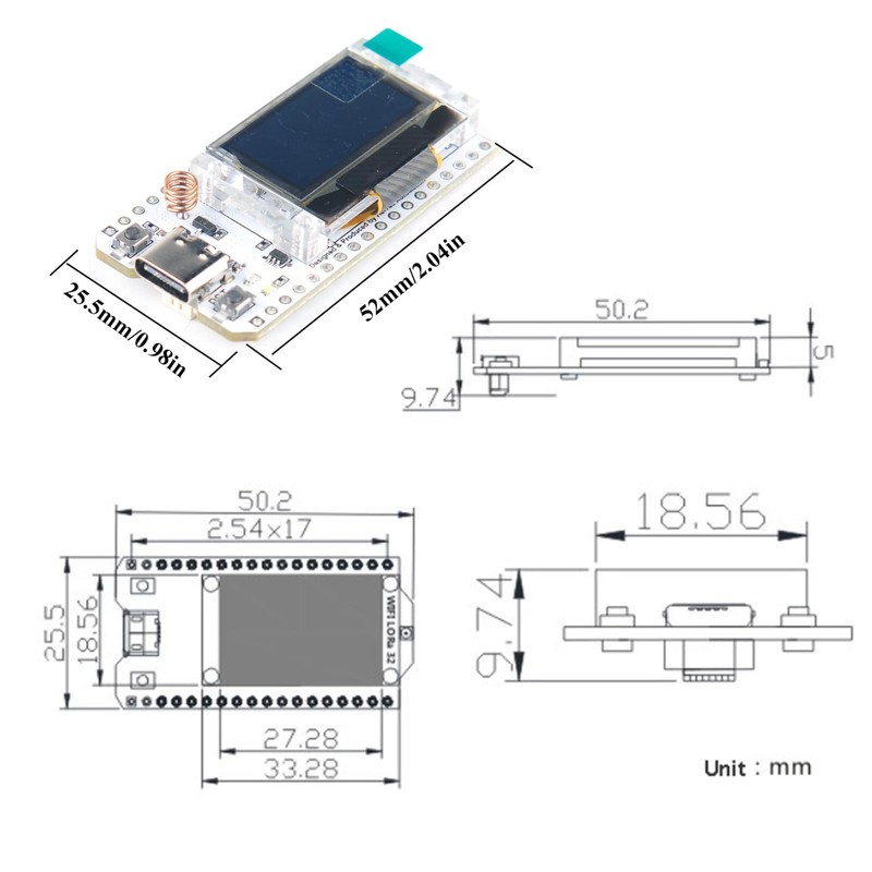 2 Sets Heltec ESP32 915MHz LoRa V3 Board SX1262 0.96
