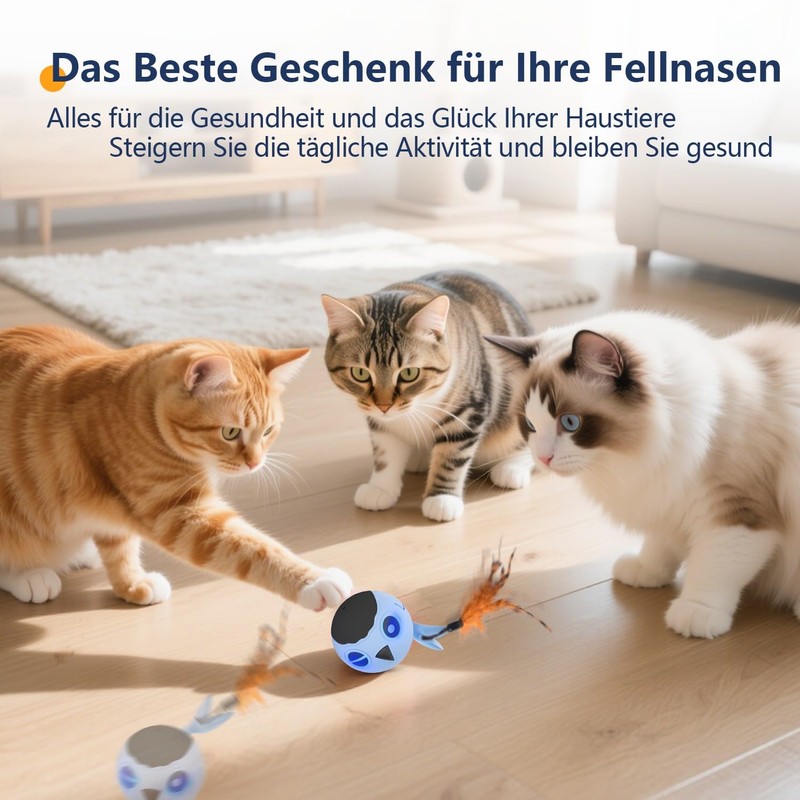 GoldenSun Cat Toy, Interactive Cat Toy Ball for House Cats,