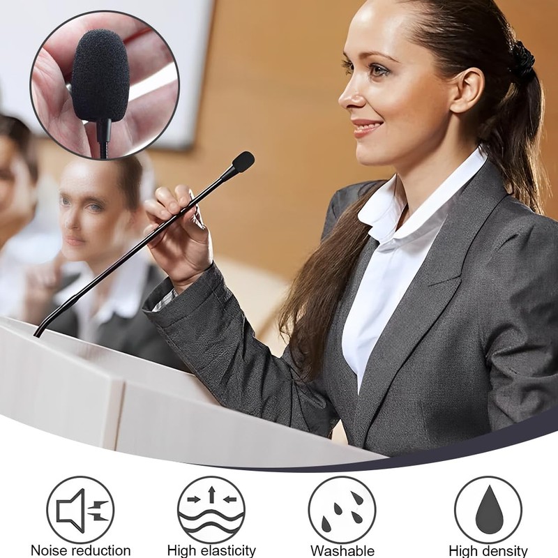 KEQAR 16 Stück Schaumstoff Ersatz-Windschutz für Mikrofon und Headset, Mini-Mikrofon