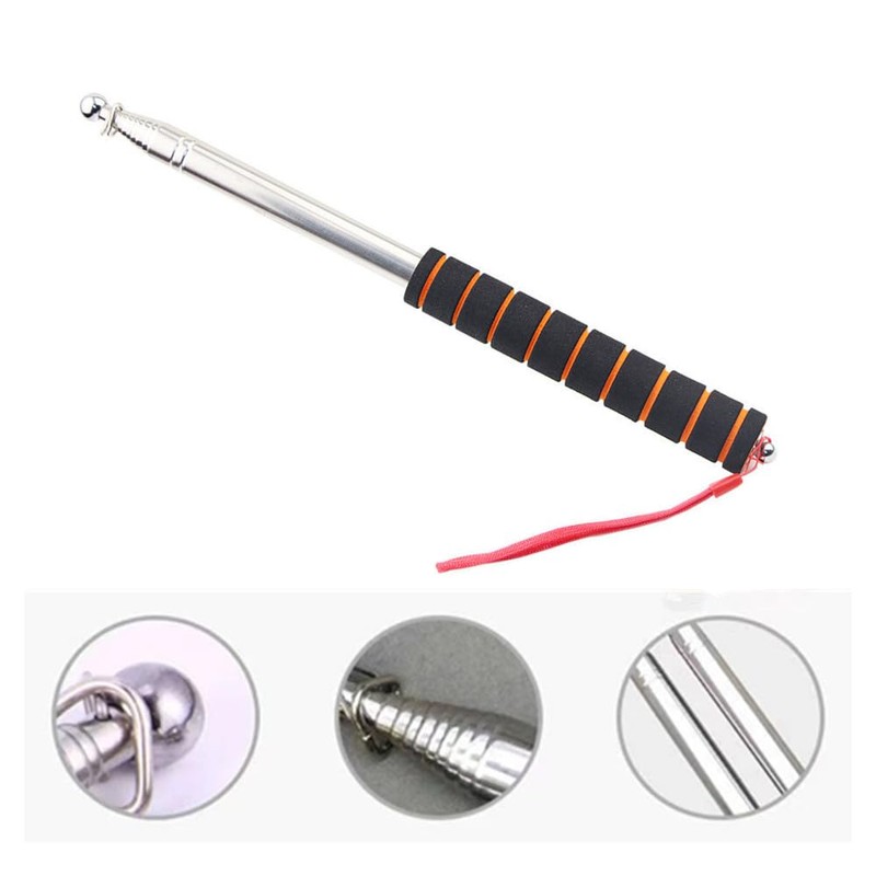 Handheld Flagpole, Flagpole Hardware Durable 2.5m Stainless Steel Telescopic Flagpolewith
