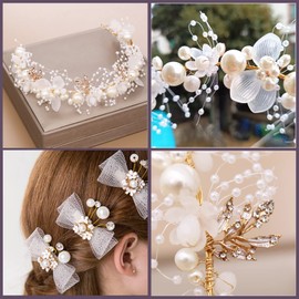 Odowalker 3-piece Set, Children's Hair Ornament, Hair Accessories, Weddings, Recitals, Hair Ornaments, Children, Headdress, Hairpin, Hair Clip, Pearl, Photo Shoot, Pearl, Wedding, Hair Ornament, Headband