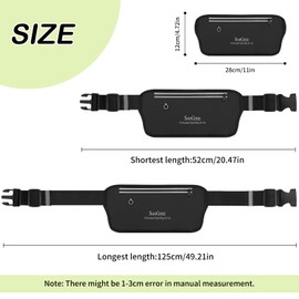SooGree Running Belt Fanny Pack for Women Men Waterproof Waist Pack Runners Bag Slim Money belt Phone Holder for Sports Hiking Traveling Adjustable Strap Workout Pouch Lightweight Walking Jogging