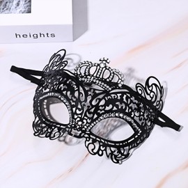Cupimatch Masks Costume Women's Masquerade: Venetian Hollow Crown Mask with Diamonds Vintage Steampunk Ball Mask Dance Masks Festival Holiday Party Dress for Women