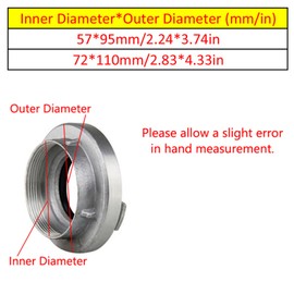 Storz Coupling with External Thread Aluminium Hose Coupling Fire Engine Coupling Fixed Coupling with Seal for Construction and Industries Fabric Hoses (72 x 110 mm)