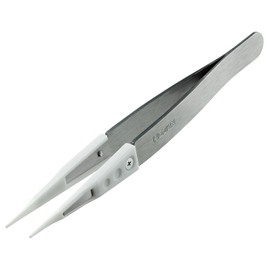 Hozan P-646-C Ceramic Tweezers, Total Length: 5.0 inches (127 mm), Opening Width: 0.4 inches (10 mm), Tip Width: 0.03 inches (0.8 mm)