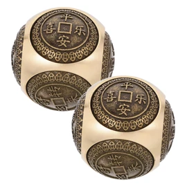 ORFOFE Solid Brass Exercise Ball 2pcs Handballs for Sports Massage Relaxation and Fitness Training