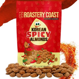 Roastery Coast - Wasabi Almonds | Sweet and Zesty Wasabi Flavor| Flavored Almonds | After School Snack | Gluten Free | On the Go Snack | Office Snack (4 Packs)