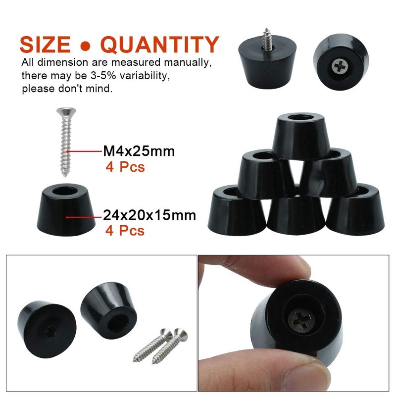 sourcing map 4pcs Rubber Feet Bumper Furniture Table Amplifier Speaker