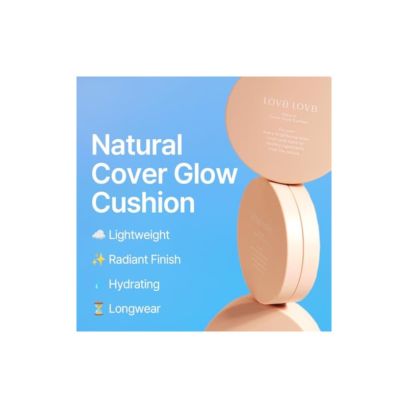 LOVB LOVB- Base de maquillaje Natural Cover Glow Cushion Maquillaje