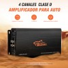 Amplificador de Audio Audishako 4 Canales Clase D 2400W MHD130.4D