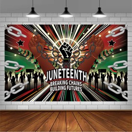 Juneteenth Decorations Banner for Home, Office & Party – Happy Juneteenth Banner for Work, Celebration & Outdoor Events, 70.87 x 45.3 Inches