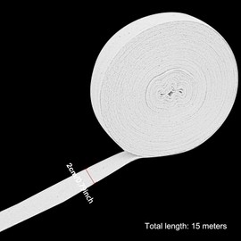 Cotton Tape 15m 20mm White Herringbone Ribbon Twill Webbing Tape Cotton Bias Binding Tape Sewing Bunting Tape Cotton Ribbon Binding Tape Twill Tape for Sewing Dressmaking Alterations Craft