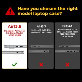 EooCoo Case Compatible with MacBook Air 13 inch Case for 2024 2023 2022 M3 M2 Model A3113 A2681, Protective Plastic Hard Case Cover Shell for MacBook Air 13.6 inch - Crystal Clear