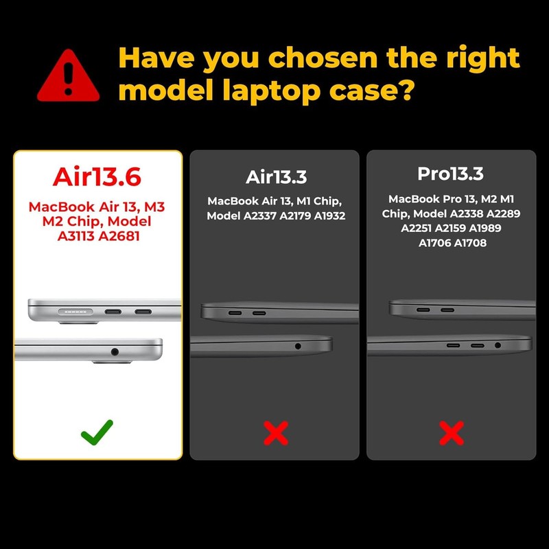 EooCoo Case Compatible with MacBook Air 13 inch Case for