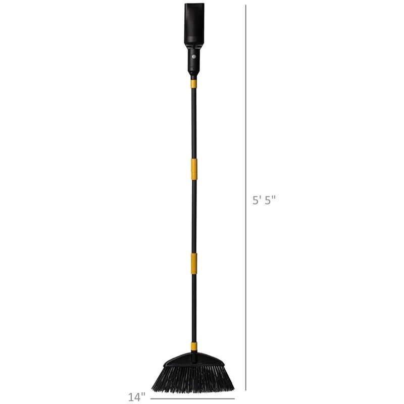 Outdoor Broom with Built-in Lightweight Rechargeable Cordless Mini Leaf Blower