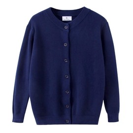 B BIMOZI Women Thick Button Down Cardigan Sweaters Crew Neck Medium Weight Long Sleeve Navy Blue XXXL