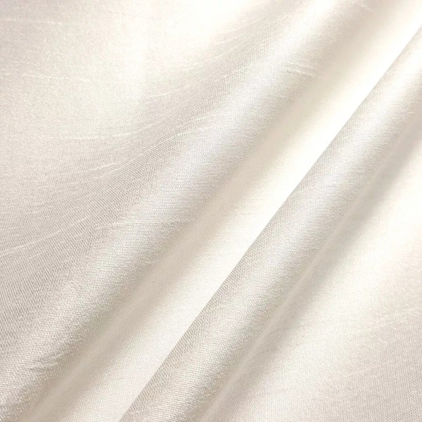 Muse Fabrics IVORY PARCHMENT FAUX SILK POLY DUPIONI BRIDAL FABRIC