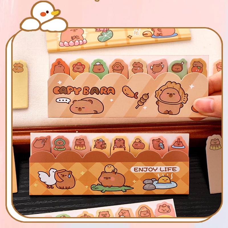 Capybara Sticky Tabs, 360 Pcs (3 Packs in 3 Designs,