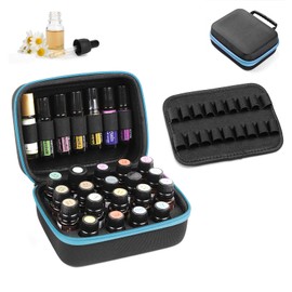 Pizsieat 44 Bottles Essential Oil Storage Box Traveling EVA Essential Oil Organiser Waterproof Essential Oil Holder with Carrying Handle for 5ml 10ml 15ml Bottles