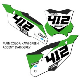 2019-2023 KX 450 SG63 Custom MX Number Plates Senge Graphics Kit Compatible with Kawasaki