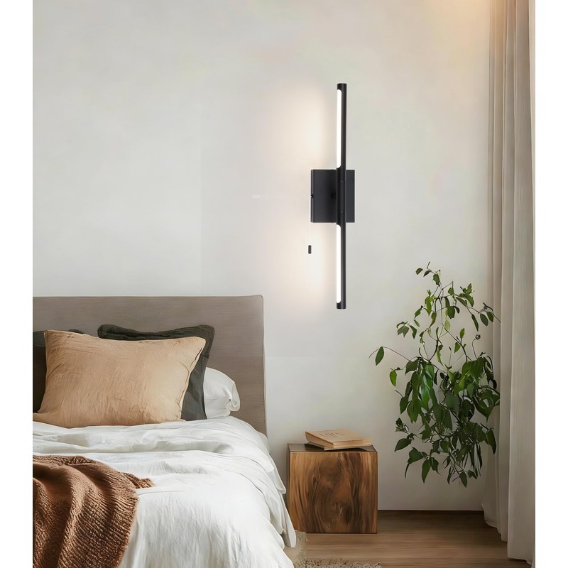 Litaddscen 24 Inch Black LED Bar Bathroom Vanity Light,360° Rotatable