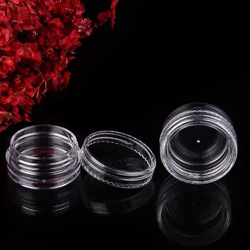20 Pieces Small Clear Round Travel Sample Jar Pots for