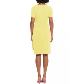 MAGGY LONDON - SIZE:  2 - Side Gather Cinched Waist W/Apron Hem Midi Dress -NEW!