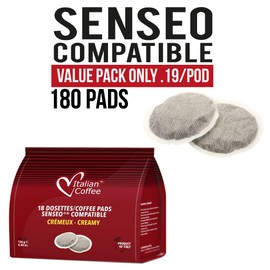 Italian Coffee pads compatible with Senseo (Creamy, 180 Pads
