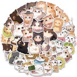 BDSHUNBF 110 Pack Cat Stickers Set, Cute Cat Stickers for Laptop, Cartoon Cat Stickers, Kawaii Stickers for Water Bottles Book Laptop Guitar Skateboard Suitcase