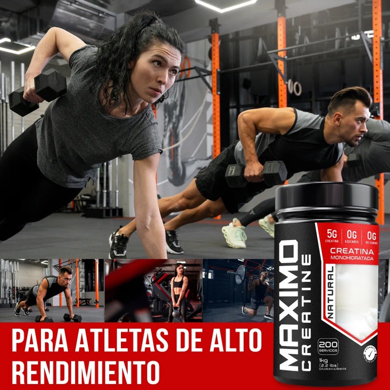 Creatina Monohidratada Maximo Protein 1kg 200 Porciones Natural