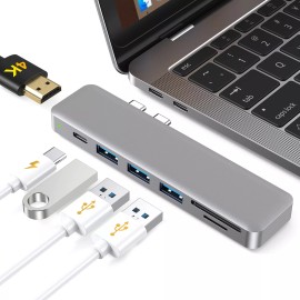dodocool 7 in1 Multiport USB-C Hub Type C to USB 3.0 4K HDMI Adapter for Macbook Pro U8R5
