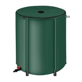 SHAWREWIN 100 Gallon Collapsible Rain Barrels, Large Rain Water Clloection Barrels, Rainwater Collection from Gutter, Portable Rain Catcher Barrel with Filter Spigot Overflow Kit, Green