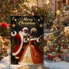Christmas Couple Garden Flag 12x18 Inch Burlap Double-Sided