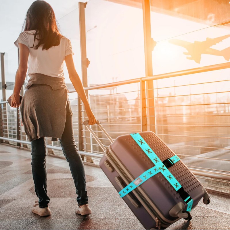 2 PCS Luggage Straps with Coded Lock, 200cm Adjustable Travel