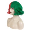 WeKen Green and Red Wig for Girls Short Wavy Half