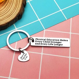 PE Teacher Keychain Gifts for PE Teacher Birthday Thanksgiving Christmas Teacher's Day Gifts Best PE Teacher Ever Key Ring Appreciation Gifts Thank You Keychains Gifts for PE Teacher from Student