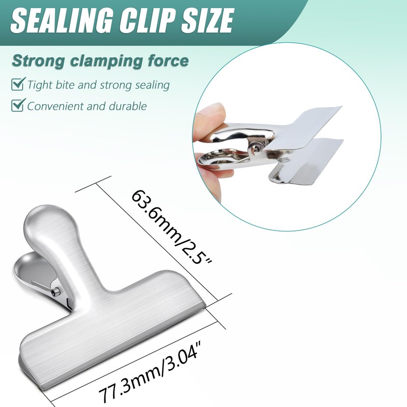 Bag Clips, 20 Pack Stainless Steel Chip Clips for Food,