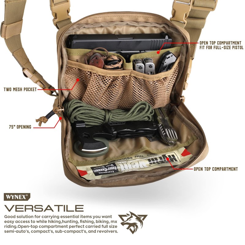 WYNEX Laser Cut Design Tactical Chest Bag, Molle Chest Bag,