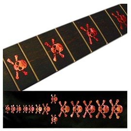 Fretboard Markers Inlay Stickers Decals for Guitars & Bass - Skulls - Abalone Red