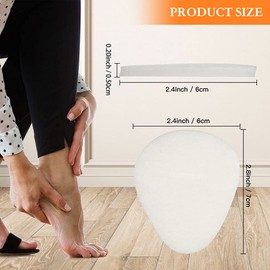 ActFun - 12 pares (24 piezas) almohadillas de fieltro metatarsiano, 1/4 pulgadas de grosor, reutilizables, transpirables, para aliviar el dolor durante todo el día, evitar callos ampollas, soporte para el arco del pie, para mujeres y hombres